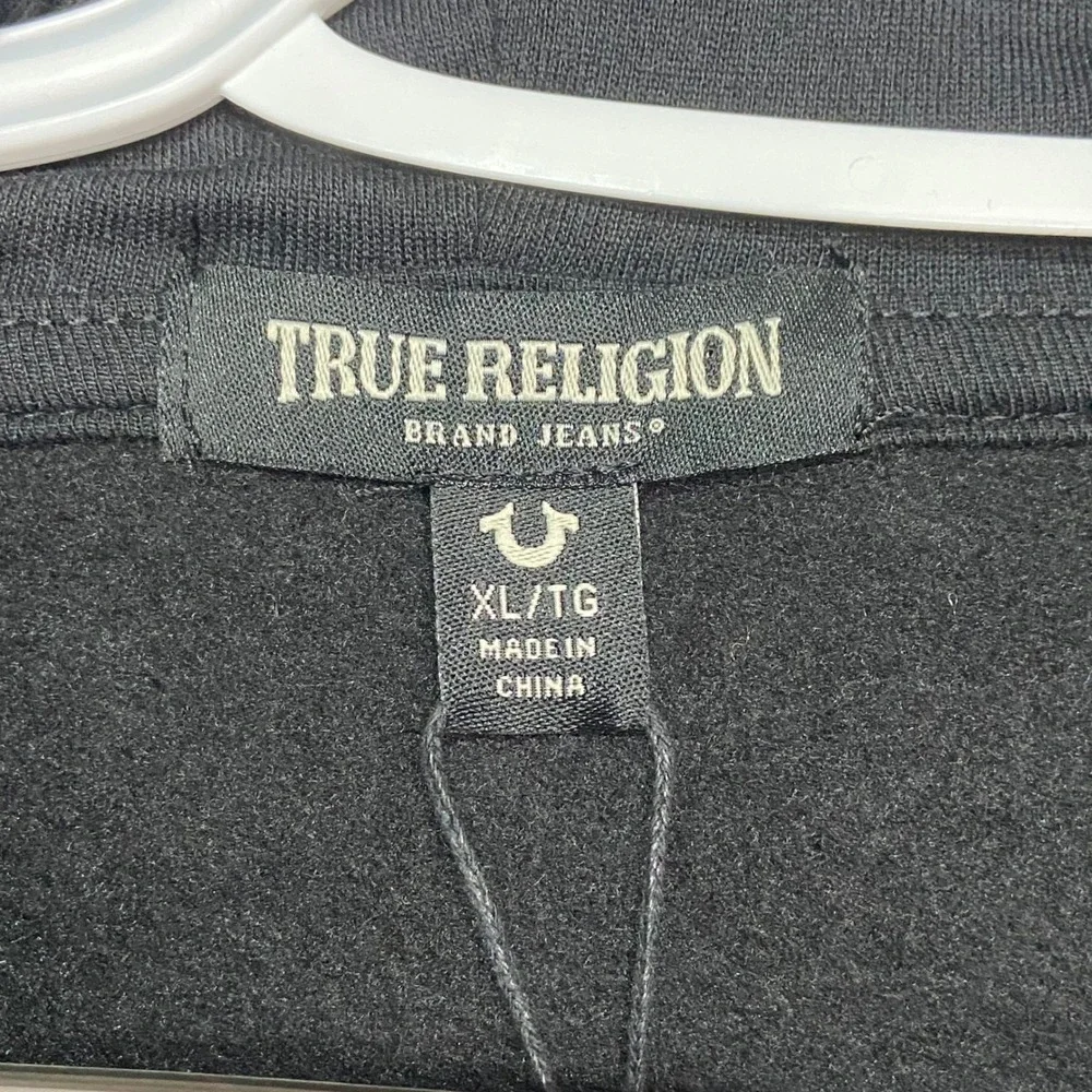 True Religion‎ Rect Two Tone Black Red Buddha Graphic Hoodie Mens XL NWT